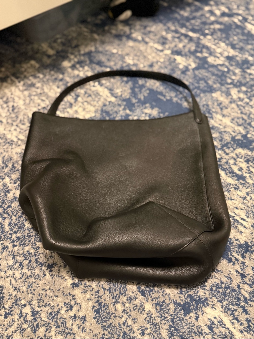 The Row Large NS Park Black Leather Tote - Picture 7 of 17